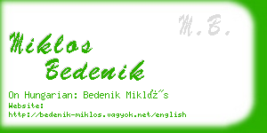 miklos bedenik business card